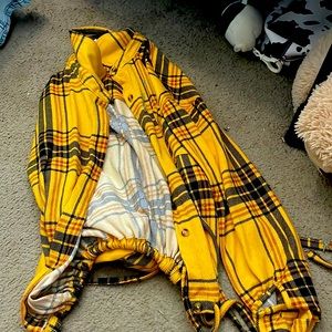 Crop top flannel yellow